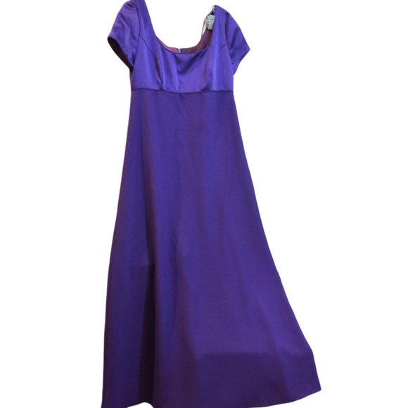 AFTER DARK (R) USA Prom Dress Maxi Purple Scoop Neck Crop Sleeves Tall 8 - Picture 1 of 9